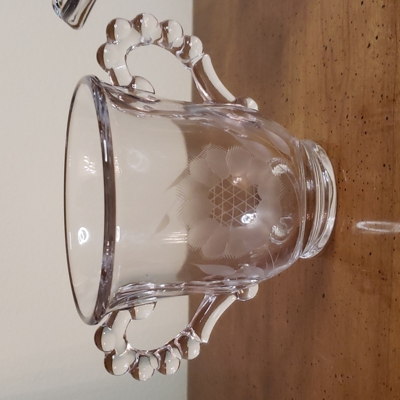 Vintage Cornflower Hughes Corn Flower cream & sugar Imperial Candlewick - Picture 2 of 8